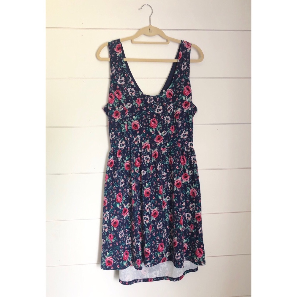 NWT Lauren Conrad Navy Floral Dress